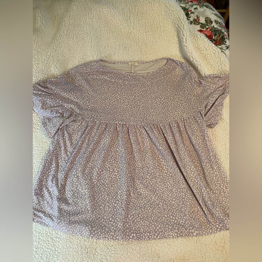 Oddy 2x Lavender Polka Dot Women's Top